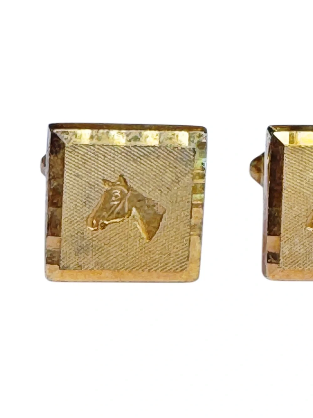 VTG- Mid-Century Modern Gold Equestrian Horse Head Cufflinks - Rare Men’sVintag